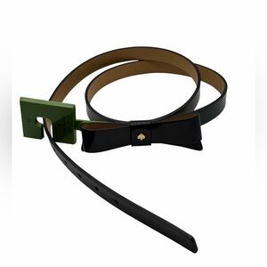 NWT Kate Spade Black Leather Belt with Bow XL